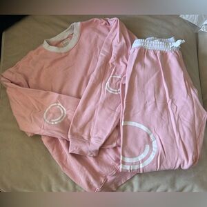 For Days Pink and White Matching Sweat Set